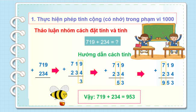 PowerPoint Toán 2: Phép cộng (có nhớ) trong phạm vi 1000