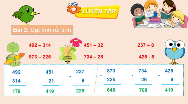 PowerPoint Toán 2: Luyện tập trang 73