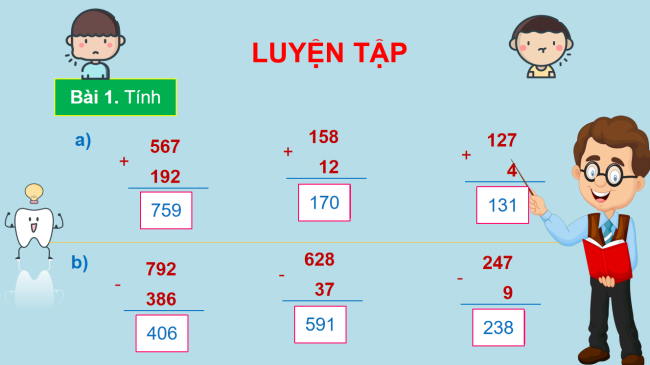 PowerPoint Toán 2: Luyện tập chung trang 74