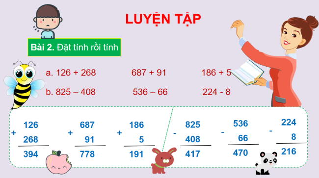 PowerPoint Toán 2: Luyện tập chung trang 74
