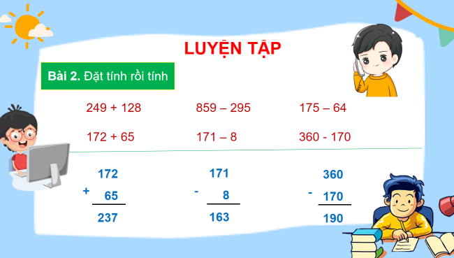 PowerPoint Toán 2: Luyện tập chung trang 76