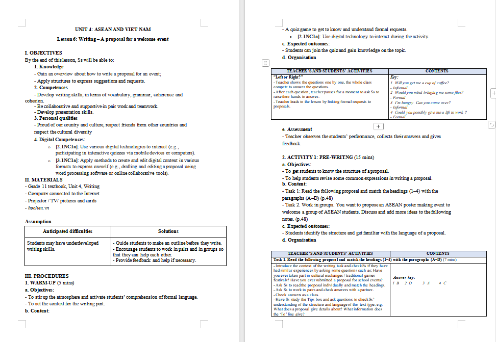 Giáo án PowerPoint Tiếng Anh 11 Unit 4: Writing 