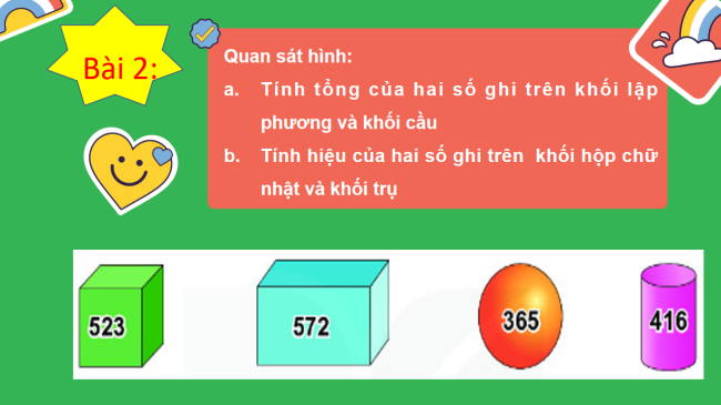 PowerPoint Toán 2 Bài 63: Luyện tập chung