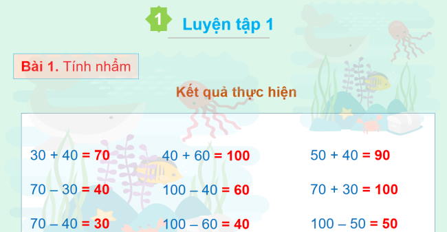 PowerPoint Toán 2 Bài 69: Ôn tập phép cộng, phép trừ trong phạm vi 100