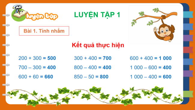 PowerPoint Toán 2 Bài 70: Ôn tập phép cộng, phép trừ trong phạm vi 1000