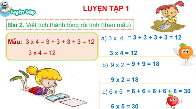PowerPoint Toán 2 Bài 71: Ôn tập phép nhân, phép chia
