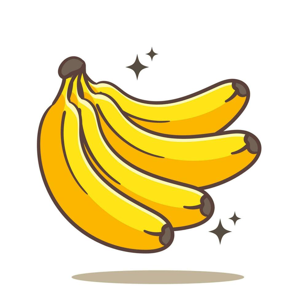 Bunch banana cartoon vector illustration. Fruit and food ...