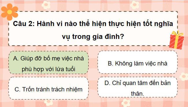 Trò chơi khởi động Giáo dục công dân 7 Bài 10