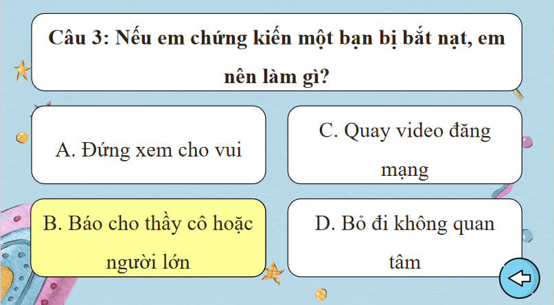 Trò chơi khởi động Giáo dục công dân 7 Bài 7