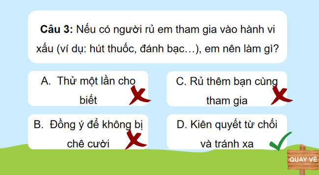 Trò chơi khởi động Giáo dục công dân 7 Bài 9
