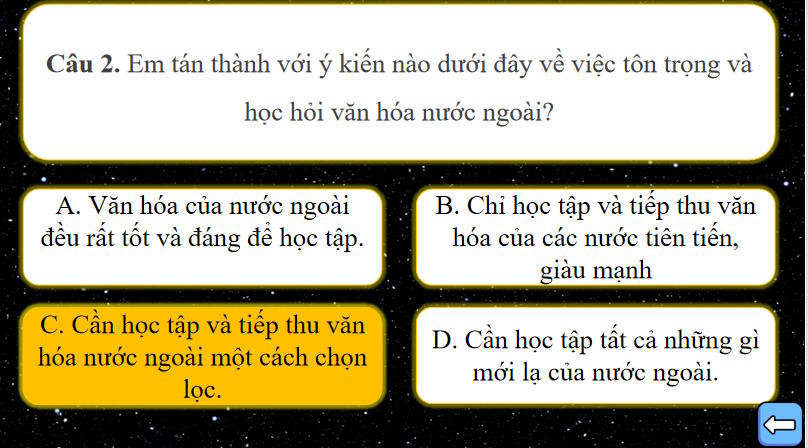 Trò chơi khởi động GDCD 8 Bài 2