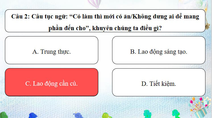 Trò chơi khởi động GDCD 8 Bài 3