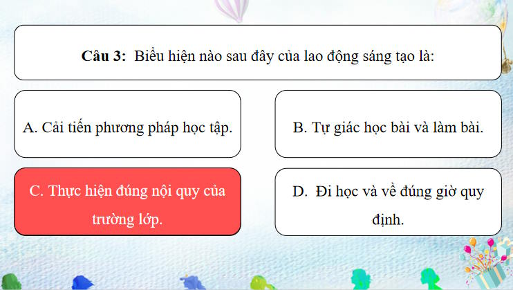 Trò chơi khởi động GDCD 8 Bài 3
