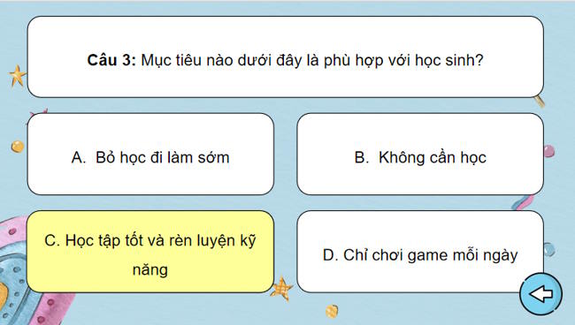 Trò chơi khởi động GDCD 8 Bài 6