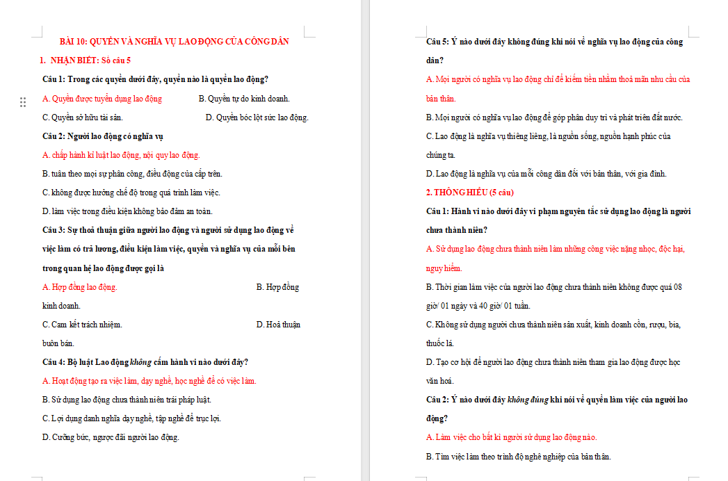 Trò chơi khởi động GDCD 8 Bài 10