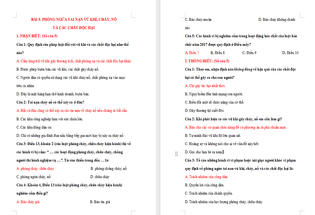 Trò chơi khởi động GDCD 8 Bài 9