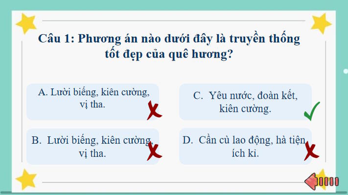 Trò chơi khởi động Giáo dục công dân 7 Bài 1