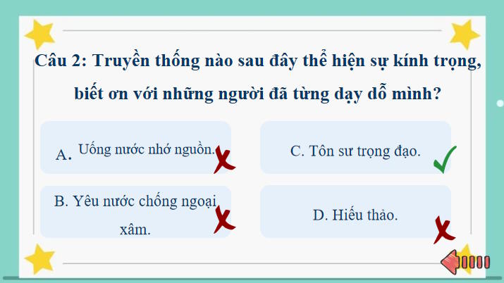 Trò chơi khởi động Giáo dục công dân 7 Bài 1