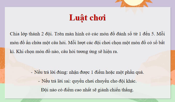 Trò chơi khởi động Giáo dục công dân 7 Bài 2