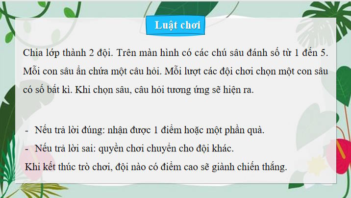Trò chơi khởi động Giáo dục công dân 7 Bài 3