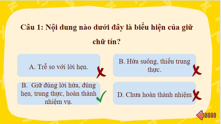 Trò chơi khởi động Giáo dục công dân 7 Bài 4