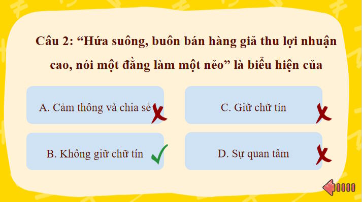 Trò chơi khởi động Giáo dục công dân 7 Bài 4