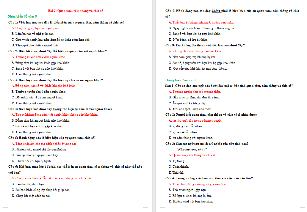 Trò chơi khởi động GDCD 7 Bài 2