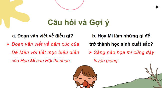 PowerPoint Tiếng Việt 3 Bài 2: Viết đoạn văn nêu tình cảm, cảm xúc với một nghệ sĩ hoặc một nhân vật trong phim hoạt hình