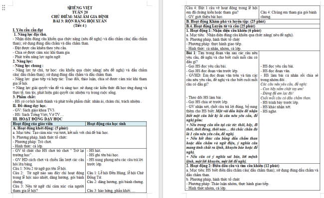 Giáo án Tiếng Việt 3 Bài 3: Câu khiến. Dấu chấm than