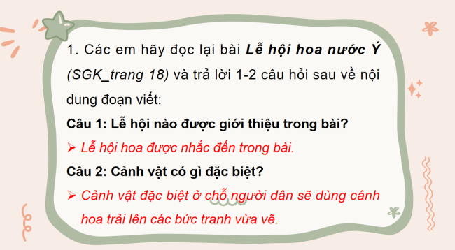 PowerPoint Tiếng Việt 3 Bài 3: Nghe - viết Lễ hội hoa nước Ý