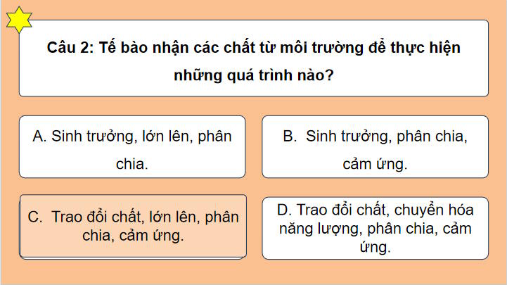 Trò chơi khởi động Khoa học tự nhiên 7 Bài 42