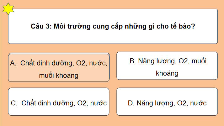 Trò chơi khởi động Khoa học tự nhiên 7 Bài 42