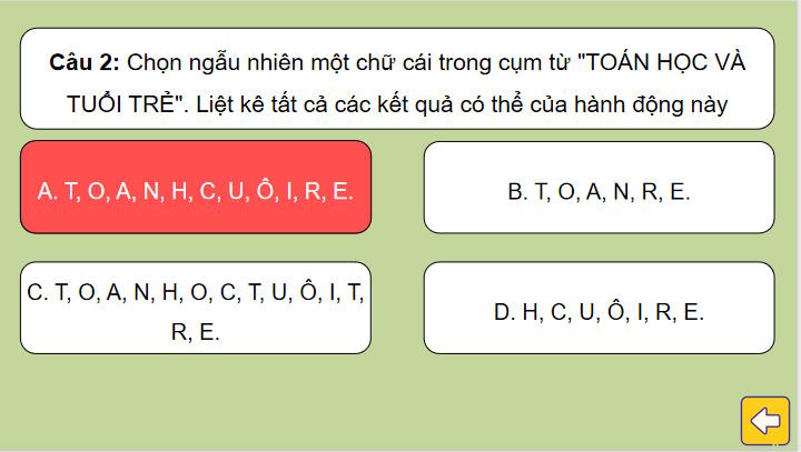 Game khởi động Toán 8 Bài 30