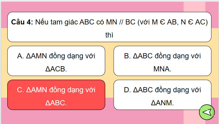 Game khởi động Toán 8 Bài 33