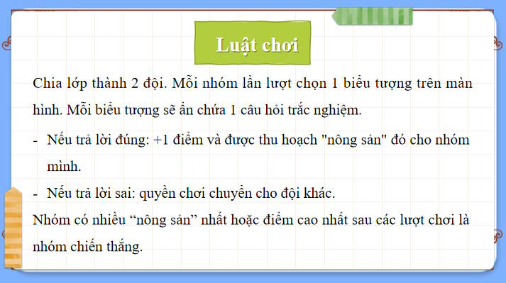 Game khởi động Toán 8 Bài 35