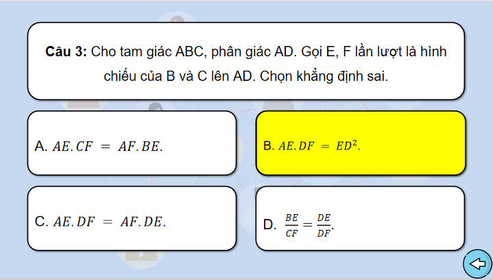 Game khởi động Toán 8 Bài 36
