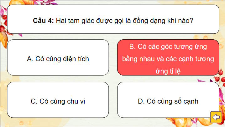 Game khởi động Toán 8 Bài 37
