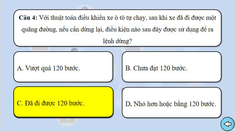 Trò chơi khởi động Tin học 8 Bài 12