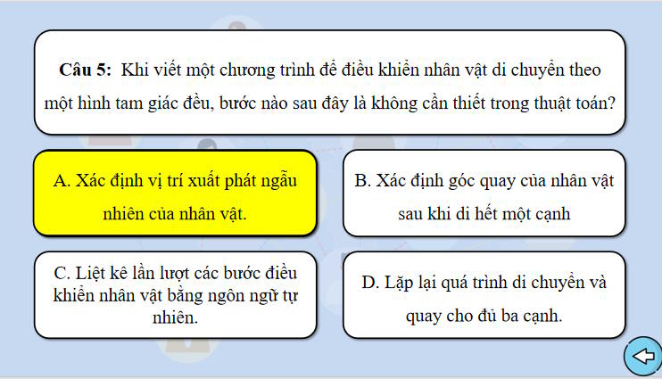 Trò chơi khởi động Tin học 8 Bài 12