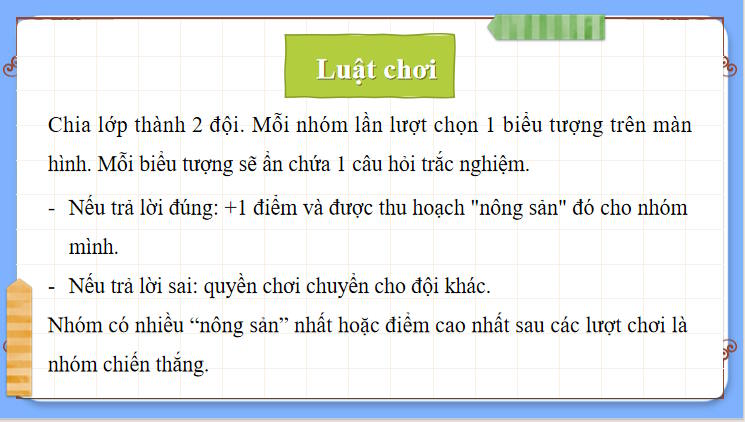 Trò chơi khởi động Tin học 8 Bài 13