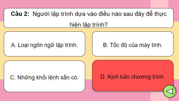 Trò chơi khởi động Tin học 8 Bài 14