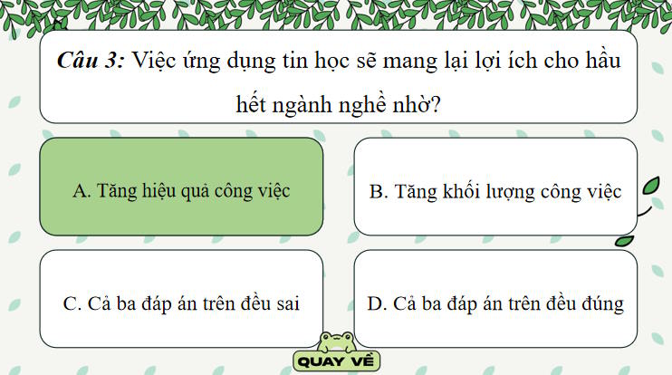 Trò chơi khởi động Tin học 8 Bài 16