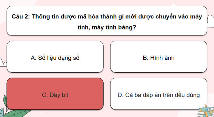 Trò chơi khởi động Tin học 8 Bài 2