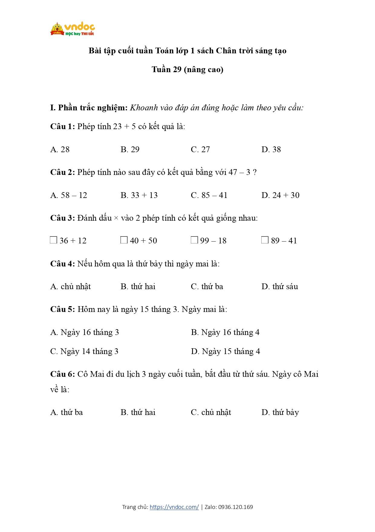 bai tap cuoi tuan mon toan 1 tuan 29 nang cao ctst page 0001*913684