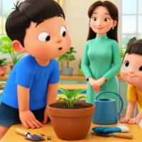 Video mở đầu Công nghệ 4 Bài 3: Vật liệu và dụng cụ trồng hoa, cây cảnh trong chậu (AI)