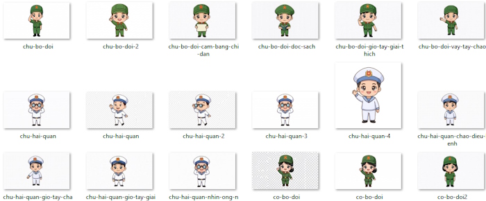 Nhân vật Bộ đội hoạt hình biết nói tạo video