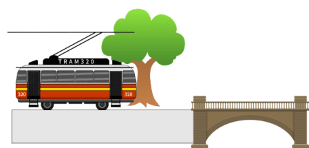 A trolley on a bridgeDescription automatically generated