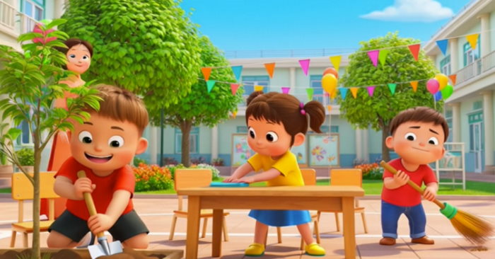 Video mở đầu Đạo đức 4 Bài 3: Yêu lao động (AI)