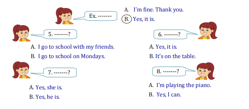 Đề thi cuối kì 2 lớp 3 môn tiếng Anh sách Wonderful World minh họa 2