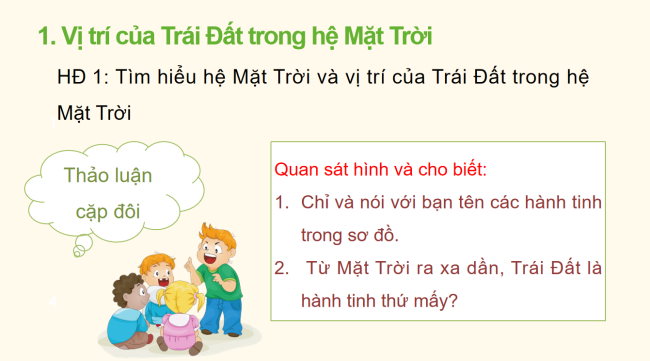 PowerPoint Tự nhiên và xã hội 3 Bài 23: Trái đất trong hệ mặt trời